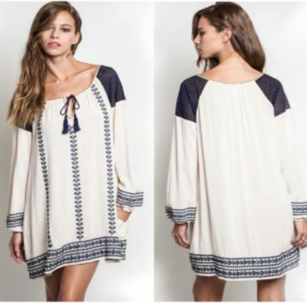 Umgee Navy and Cream Bohemian Mini Size Medium